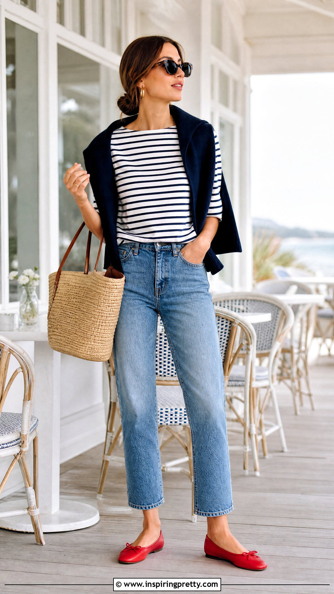 Striped T Shirt Top Outfit - 50 stylish top outfit ideas