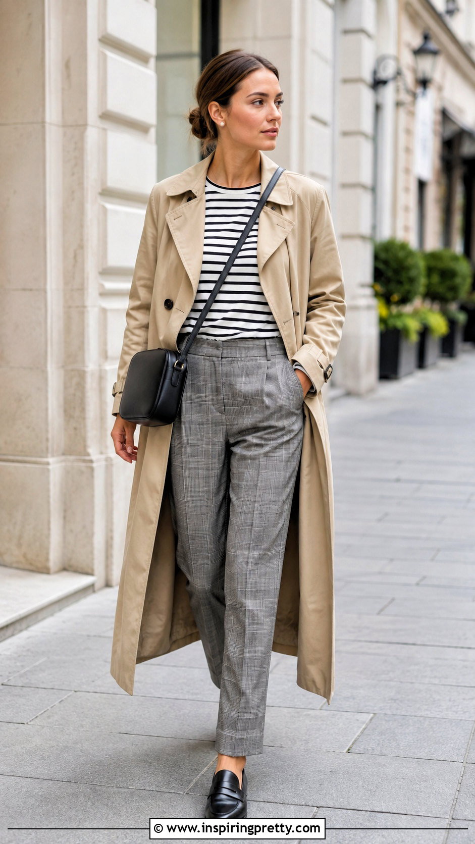 Striped T Shirt With Plaid Pants - 25 tops to wear with plaid pants
