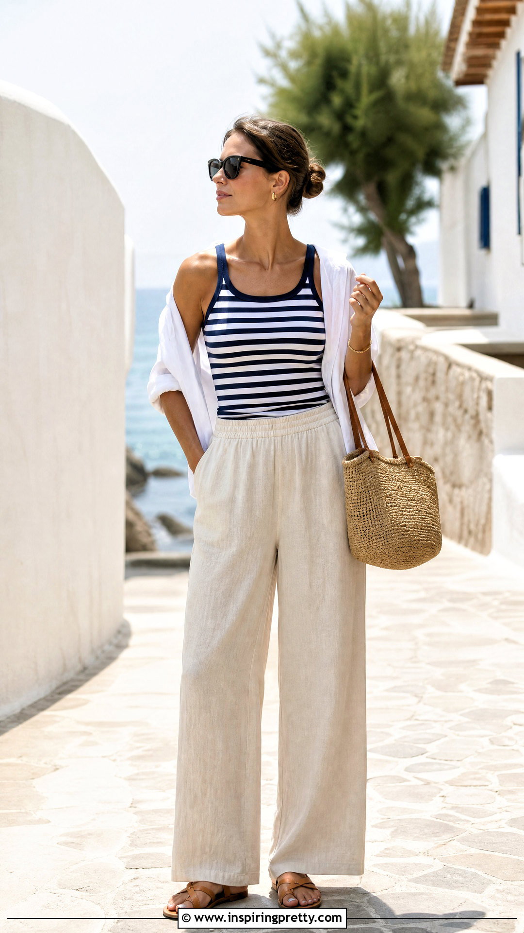 Striped Tank Top With Linen Pants - 50 top stricken ideas