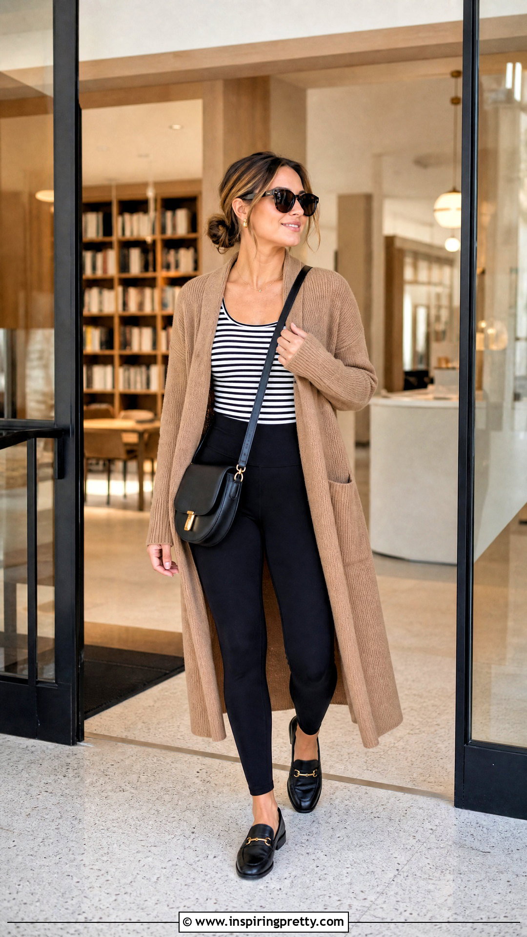 Striped Tank Top With a Long Cardigan - 50 striped tank top outfit ideas
