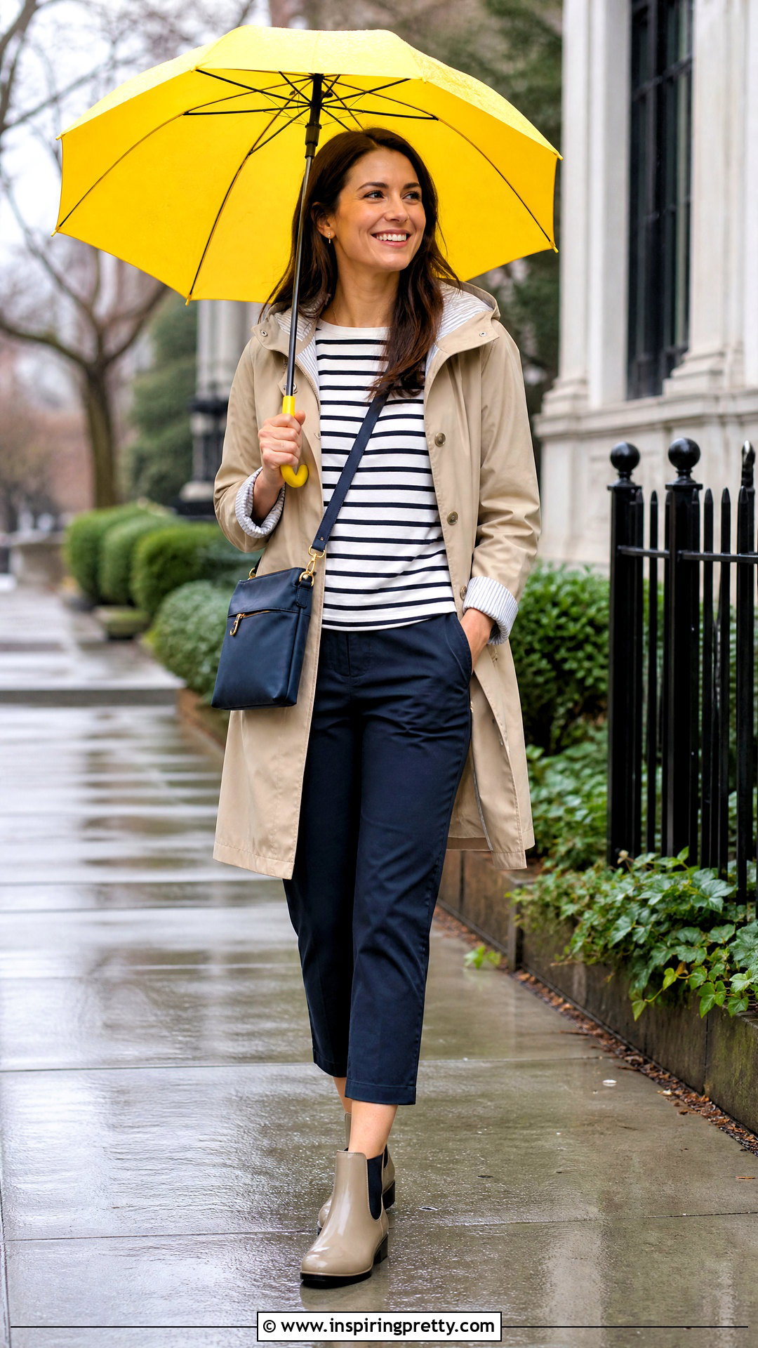 Striped Top Spring Rain Outfit - 50 stripes top outfit ideas