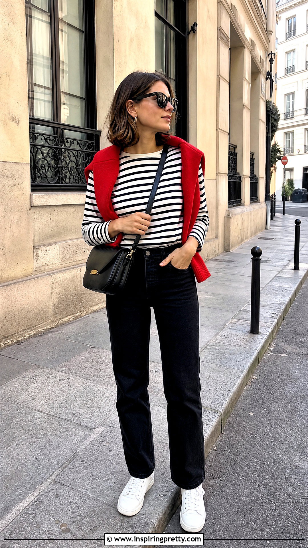 Striped Top With Black Jeans - What Color Top Goes With Black Jeans (25 Ways)