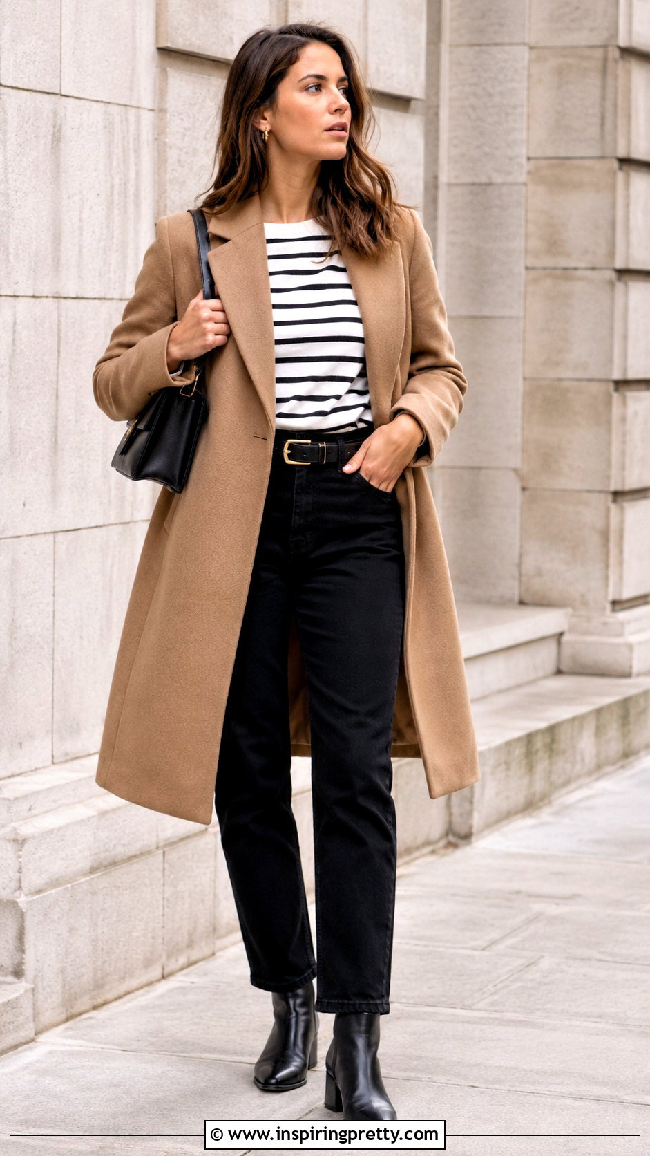 Striped Top With Black Jeans And Ankle Boots - 20 Minimalist Striped Top outfit ideas