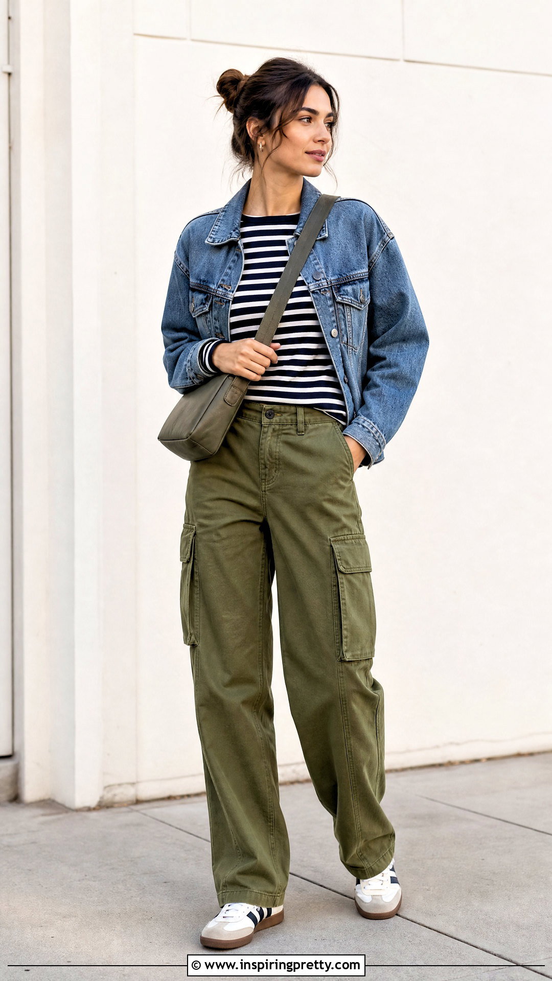 Striped Top With Cargo Pants - 50 striped top outfit ideas