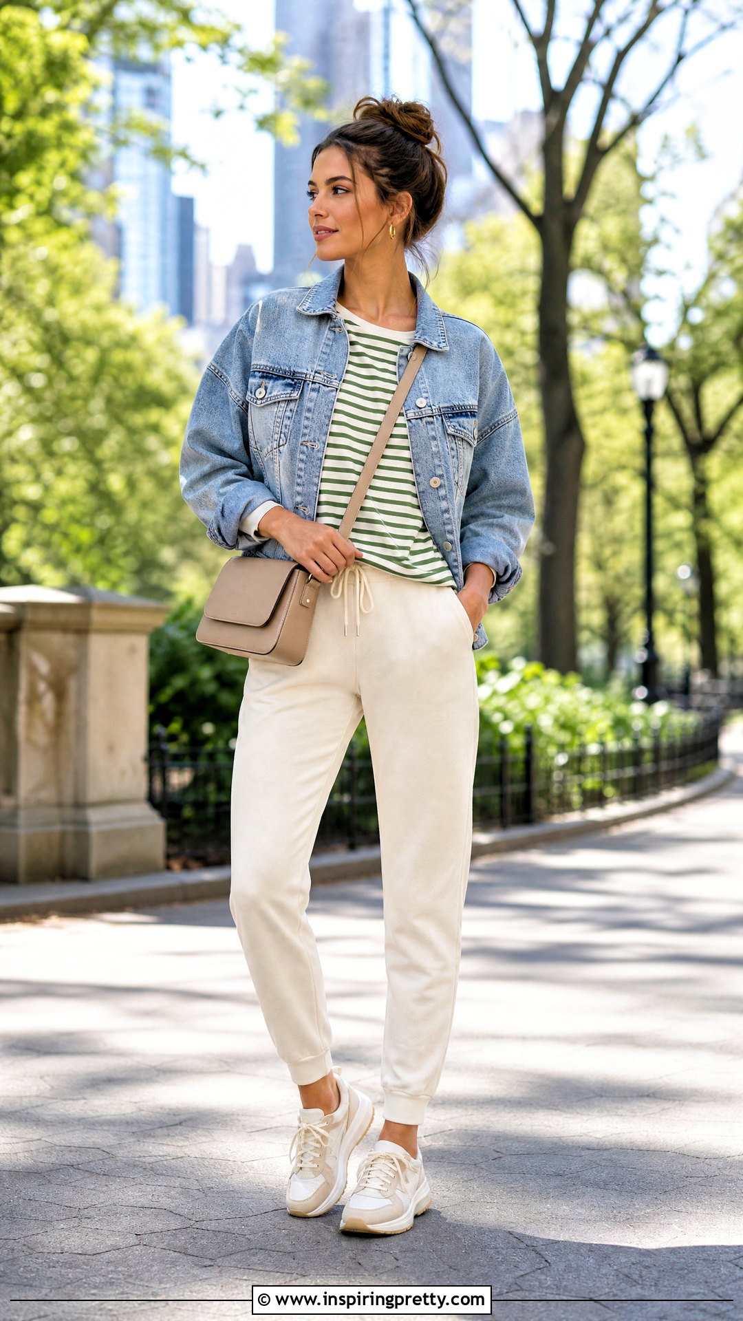 Striped Top With Joggers And Sneakers - 50 striped top outfit ideas