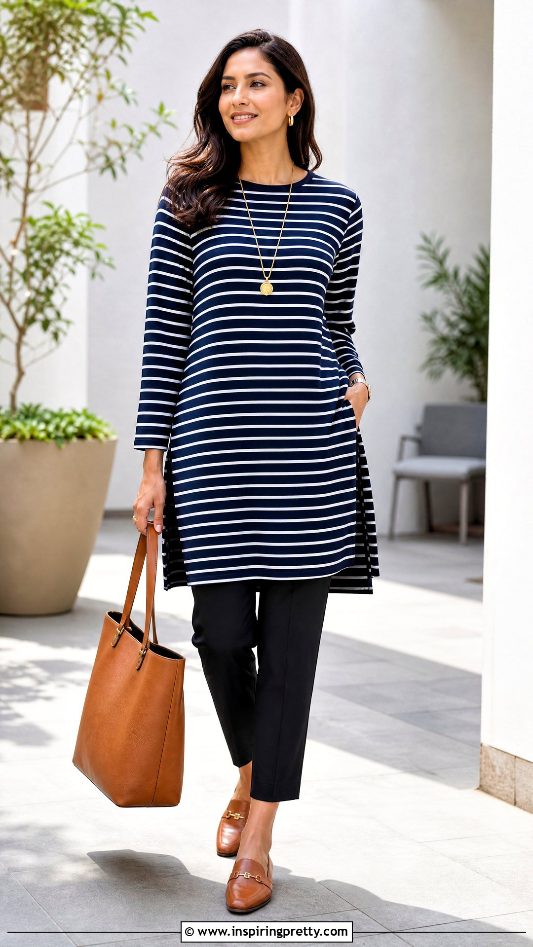 Striped Tunic With Slim Pants - 50 top stricken ideas