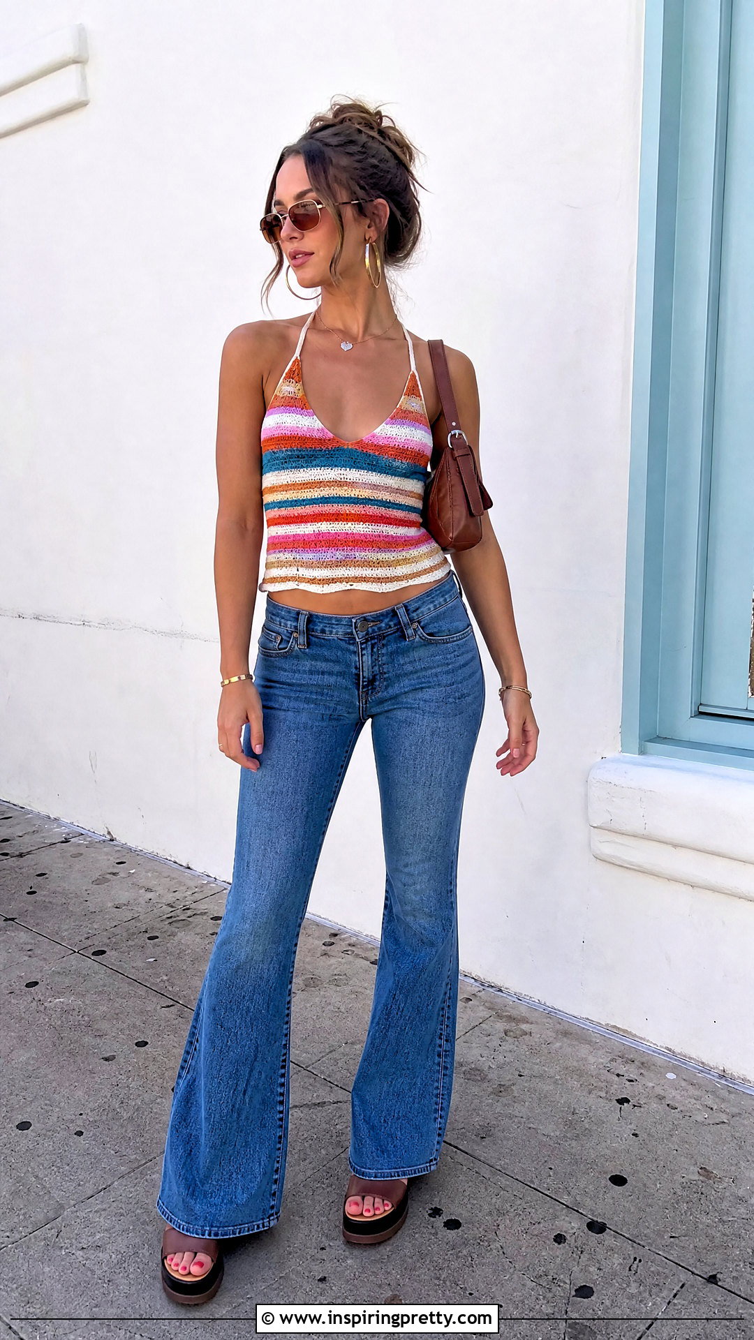 Striped Y K Halter Top Outfit - 50 y2k halter top outfit ideas