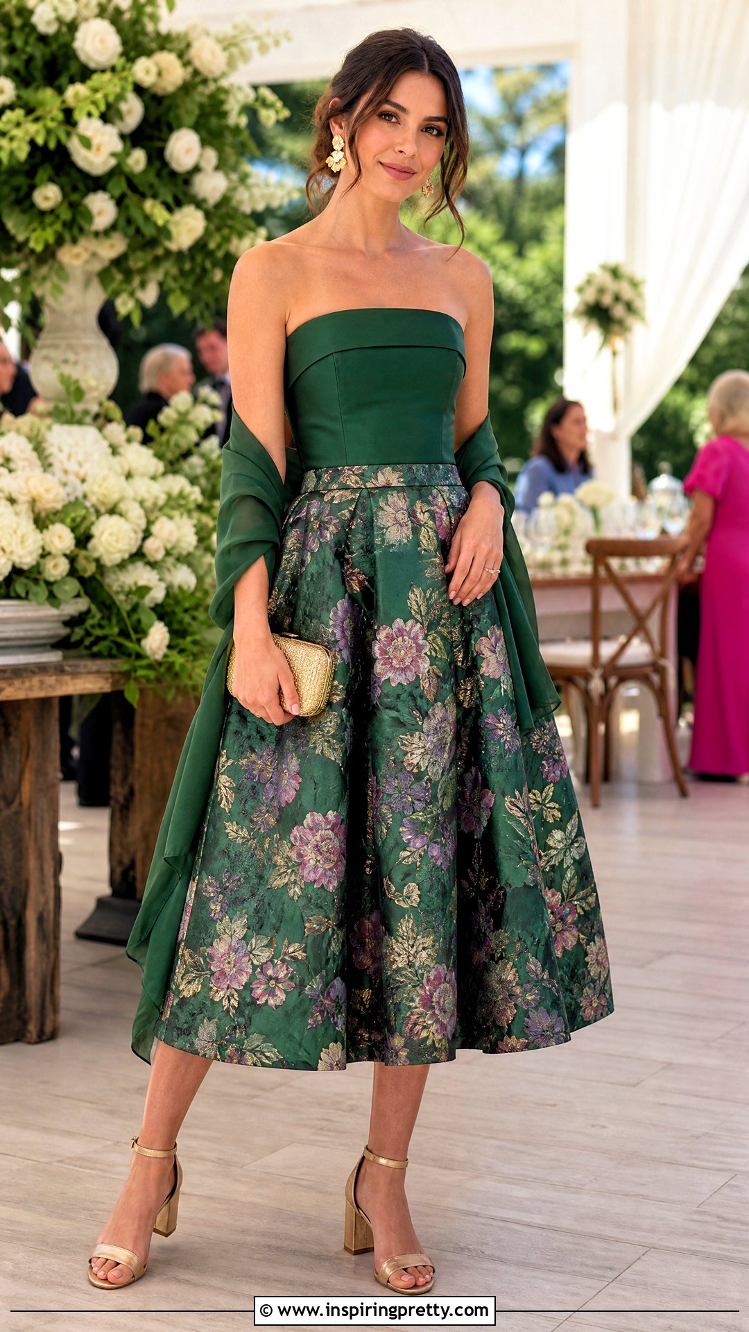 Structured Tube Top And Full Midi Skirt Outfit - 50 tube top and skirt outfit ideas