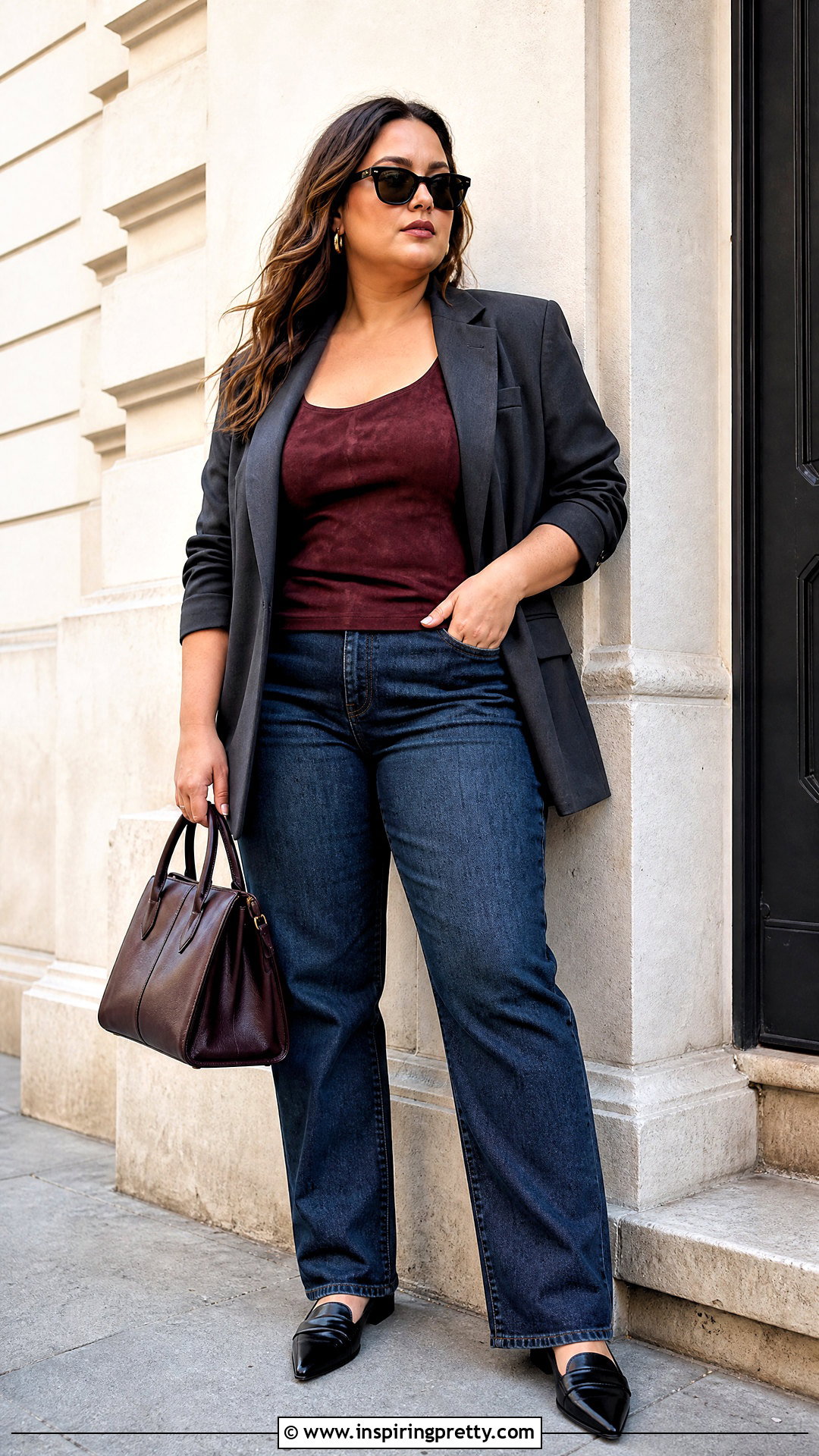 Suede Top Under An Oversized Blazer - How To Style Suede Tops (20 Ways)