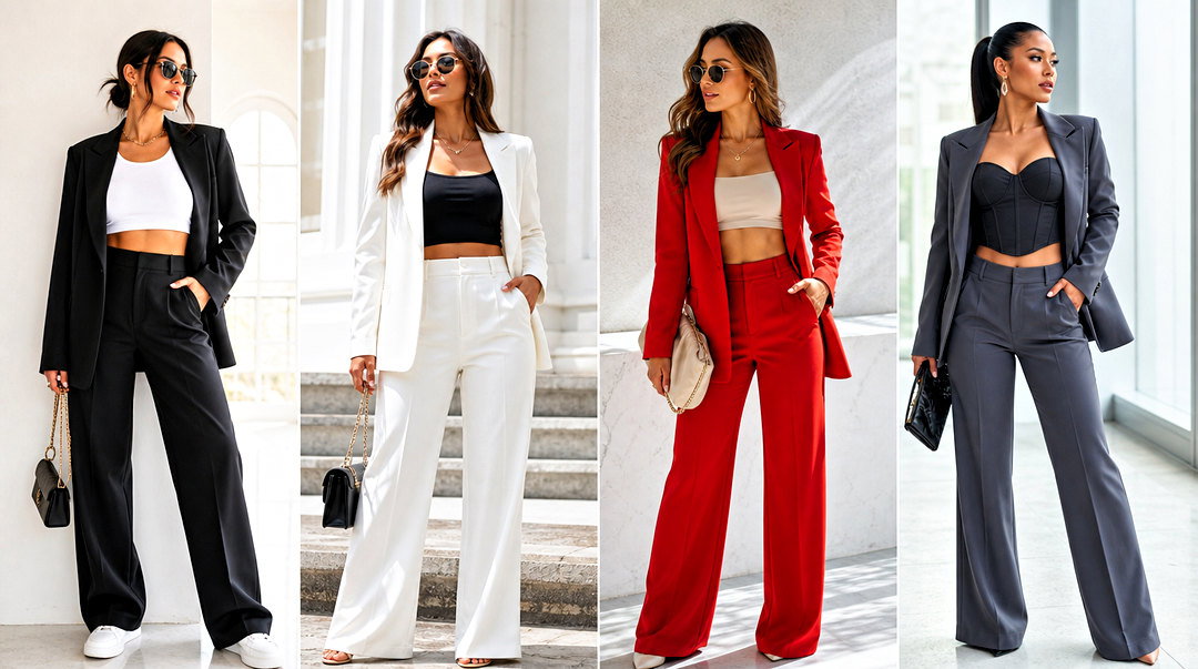 25 Suits With Crop Tops Outfit Ideas for Modern Work Style