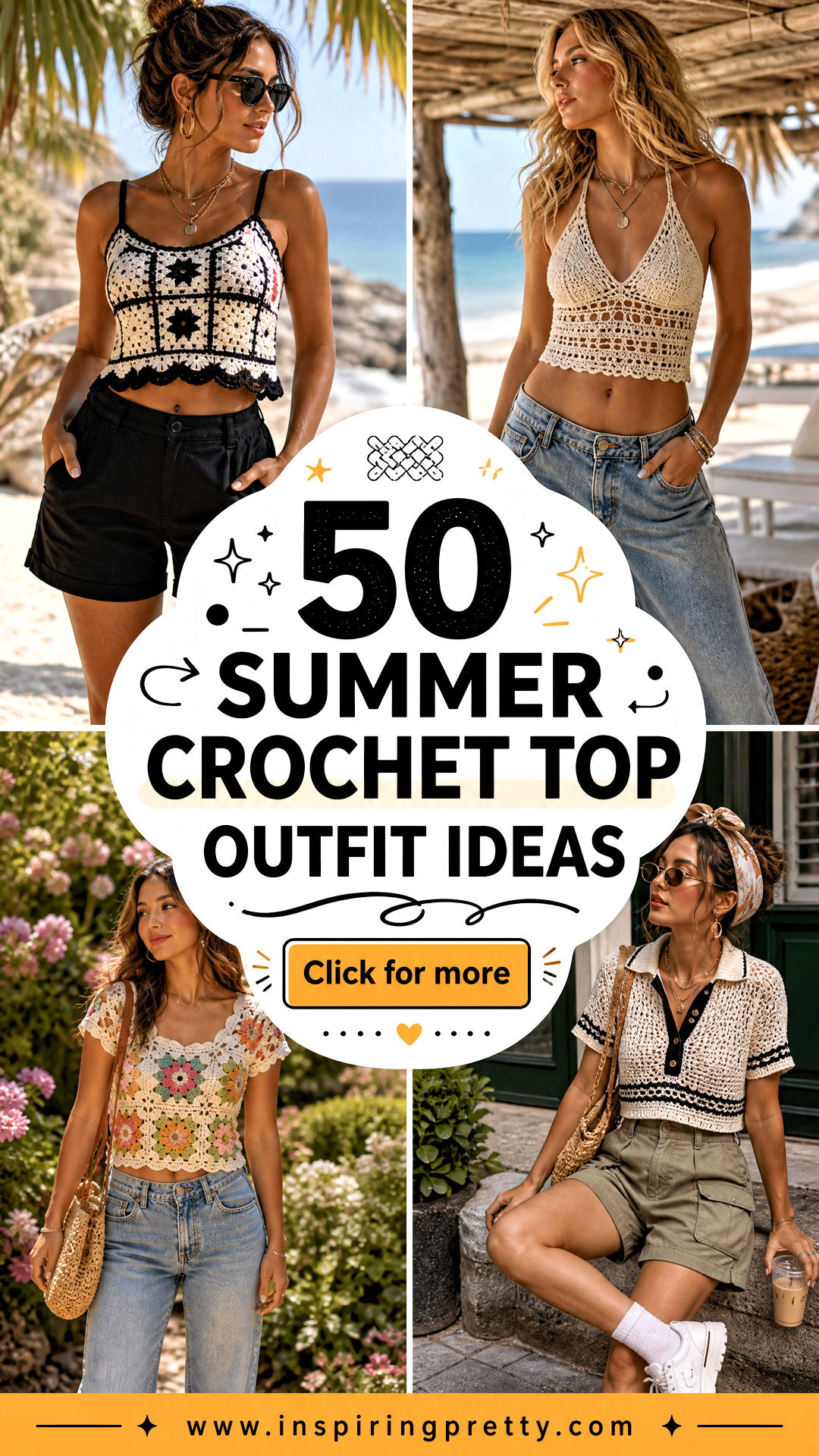 50 Summer Crochet Top Outfit Ideas for Breezy Boho Style - 50 Summer Crochet Top Outfit Ideas for Breezy Boho Style