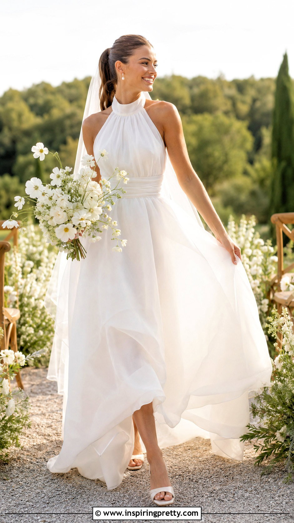 Summer Halter Ball Gown Wedding Dress With Lightweight Veil - 25 Halter Top Ball Gown Wedding Dress outfit ideas