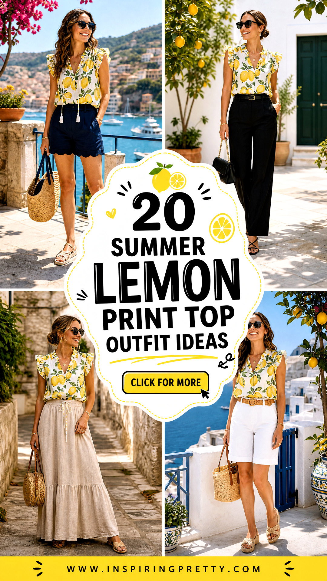 20 Summer Lemon Print Top Outfit Ideas for Fresh Sunny Looks - 20 Summer Lemon Print Top Outfit Ideas for Fresh Sunny Looks
