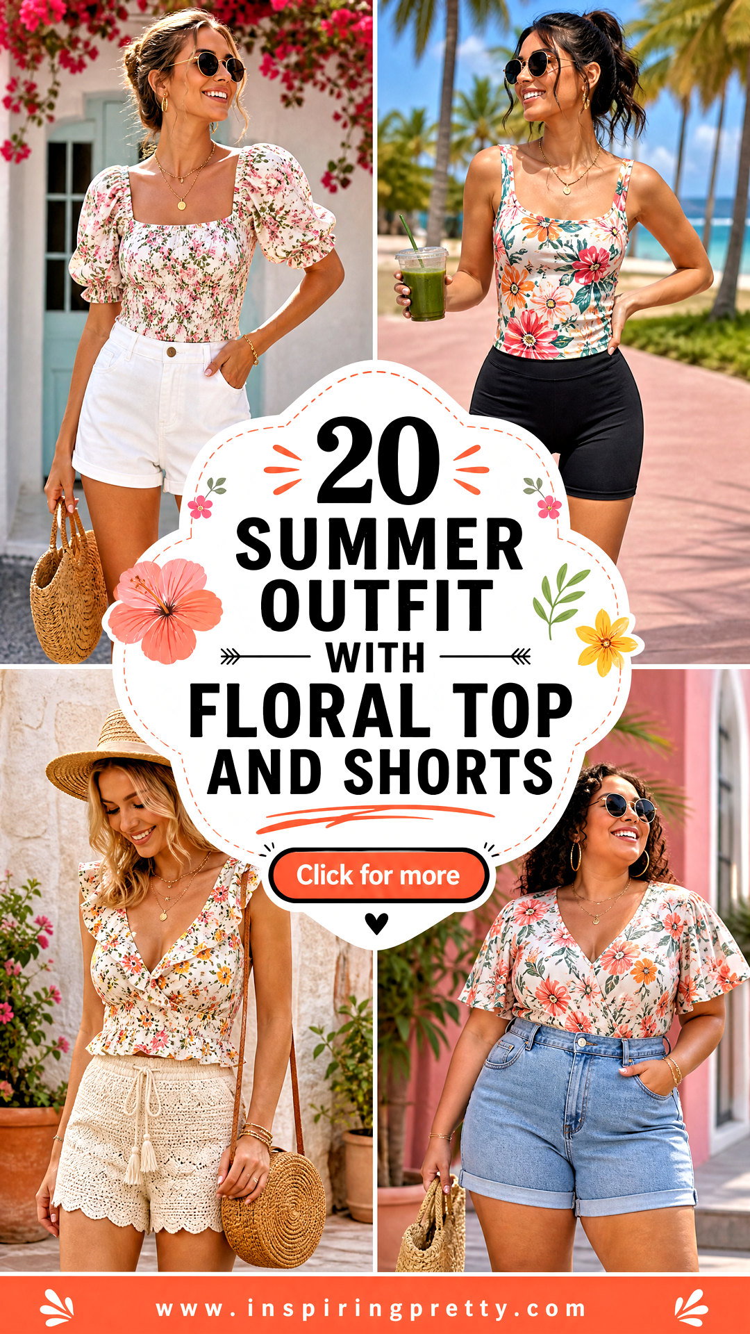 20 Summer Outfit With Floral Top and Shorts Breezy Looks - 20 Summer Outfit With Floral Top and Shorts: Breezy Looks
