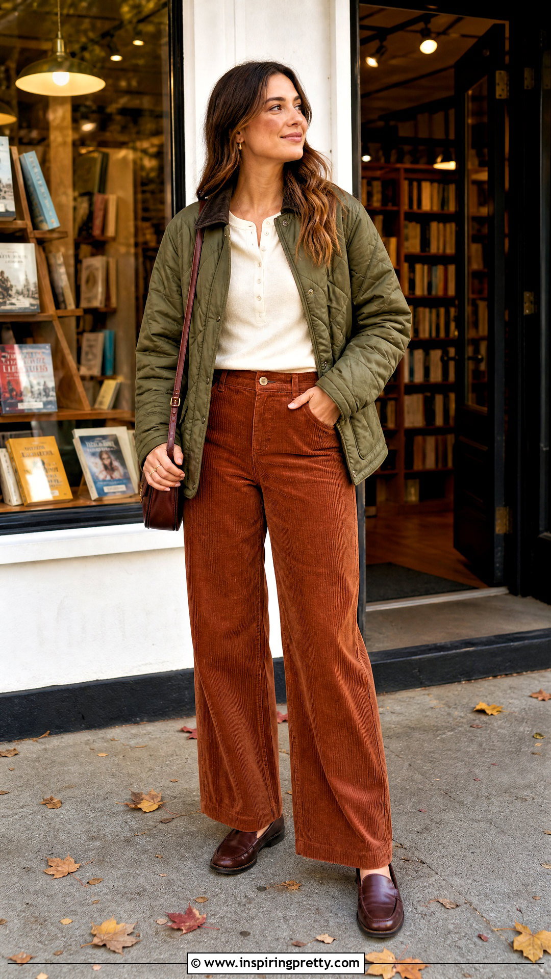 Sunday Henley Top And Corduroy Pants Outfit - 50 sunday top outfit ideas