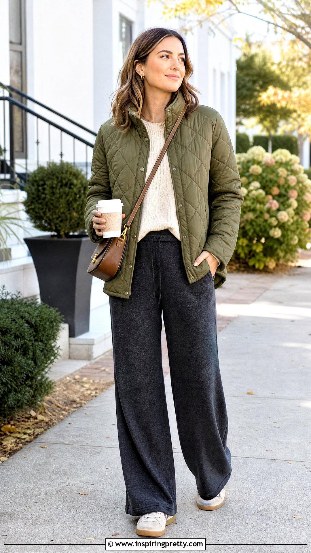 Sunday Quilted Jacket And Knit Pants Outfit - 50 sunday top outfit ideas