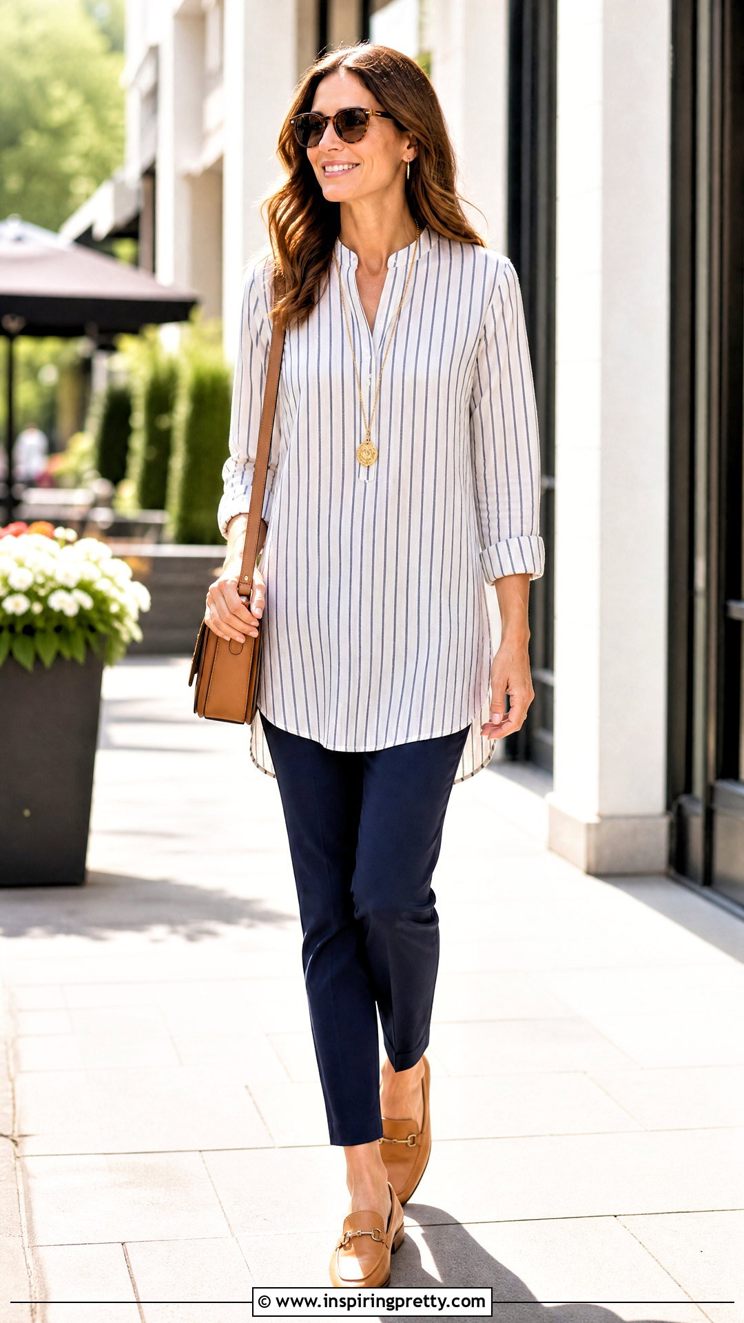 Sunday Tunic Shirt And Cropped Pants Outfit - 50 sunday top outfit ideas
