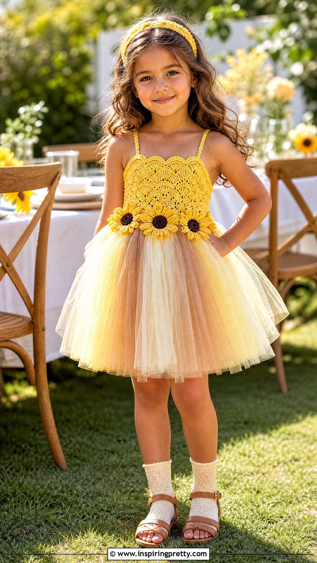 Sunflower Crochet Tutu Top Dress - 20 crochet tutu top ideas