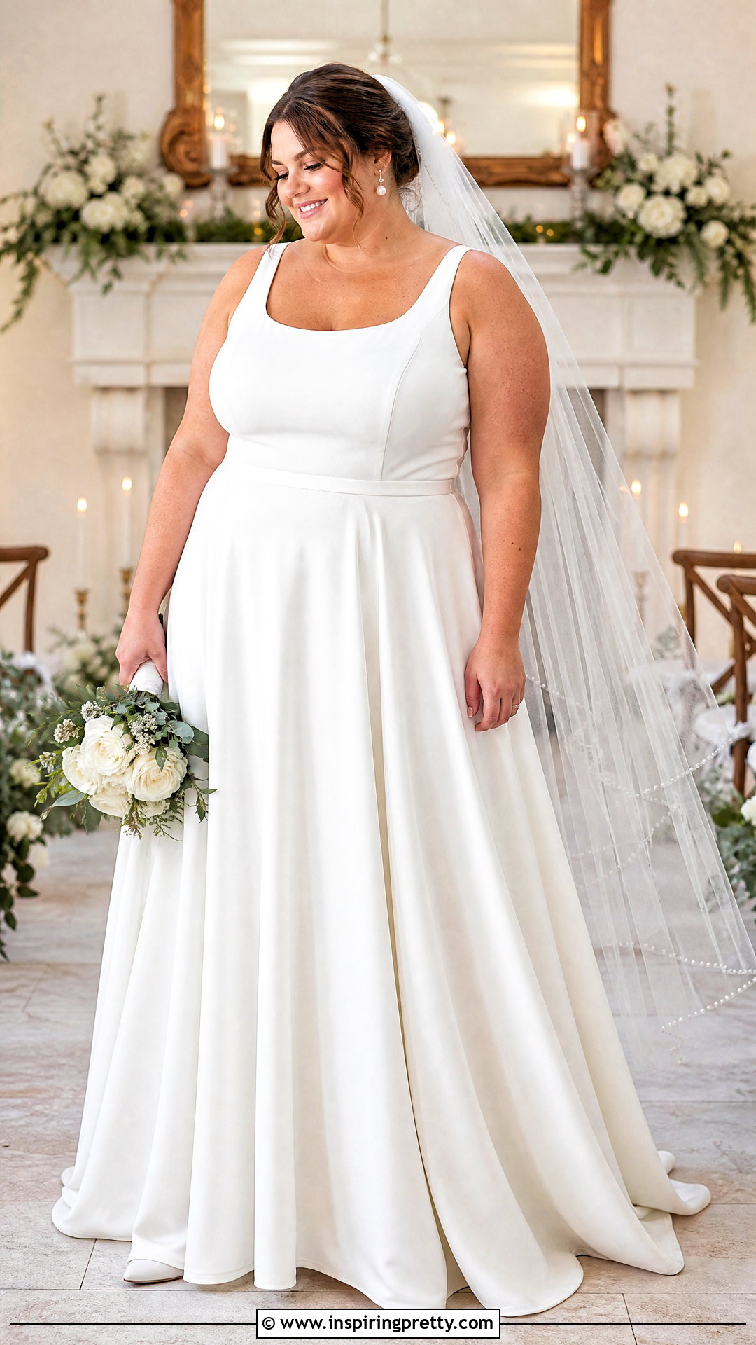 Supportive Bridal Cami Top With A Line Skirt - 20 Bridal Cami Top outfit ideas