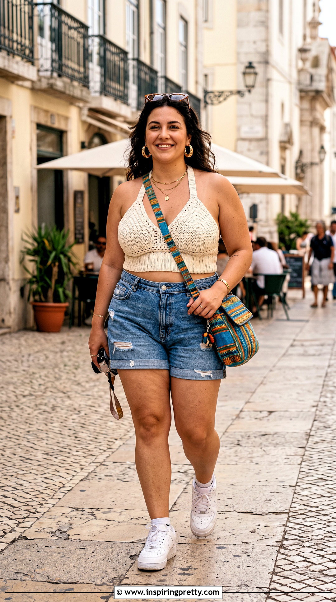 Supportive Crochet Halter Top With Relaxed Denim Shorts - 20 Crochet Halter Top With Denim Shorts