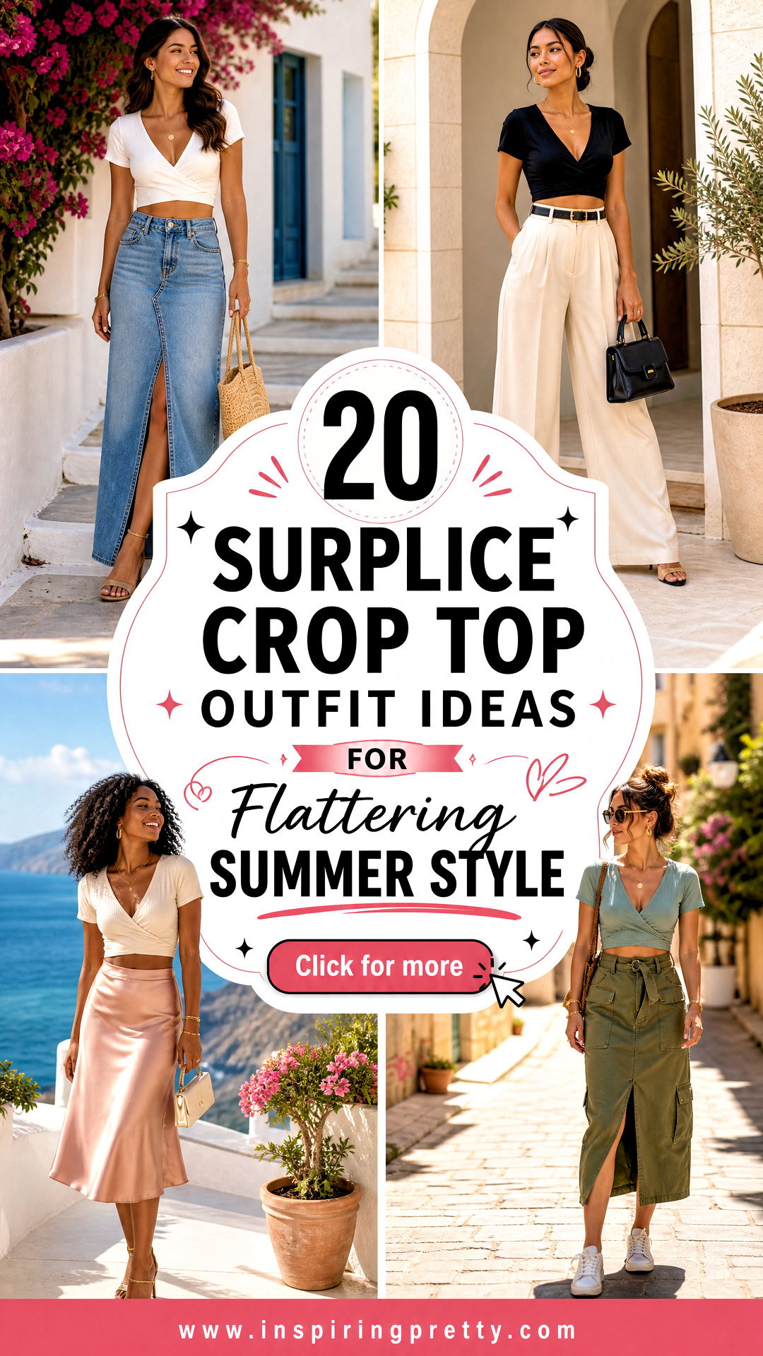 20 Surplice Crop Top Outfit Ideas for Flattering Summer Style - 20 Surplice Crop Top Outfit Ideas for Flattering Summer Style