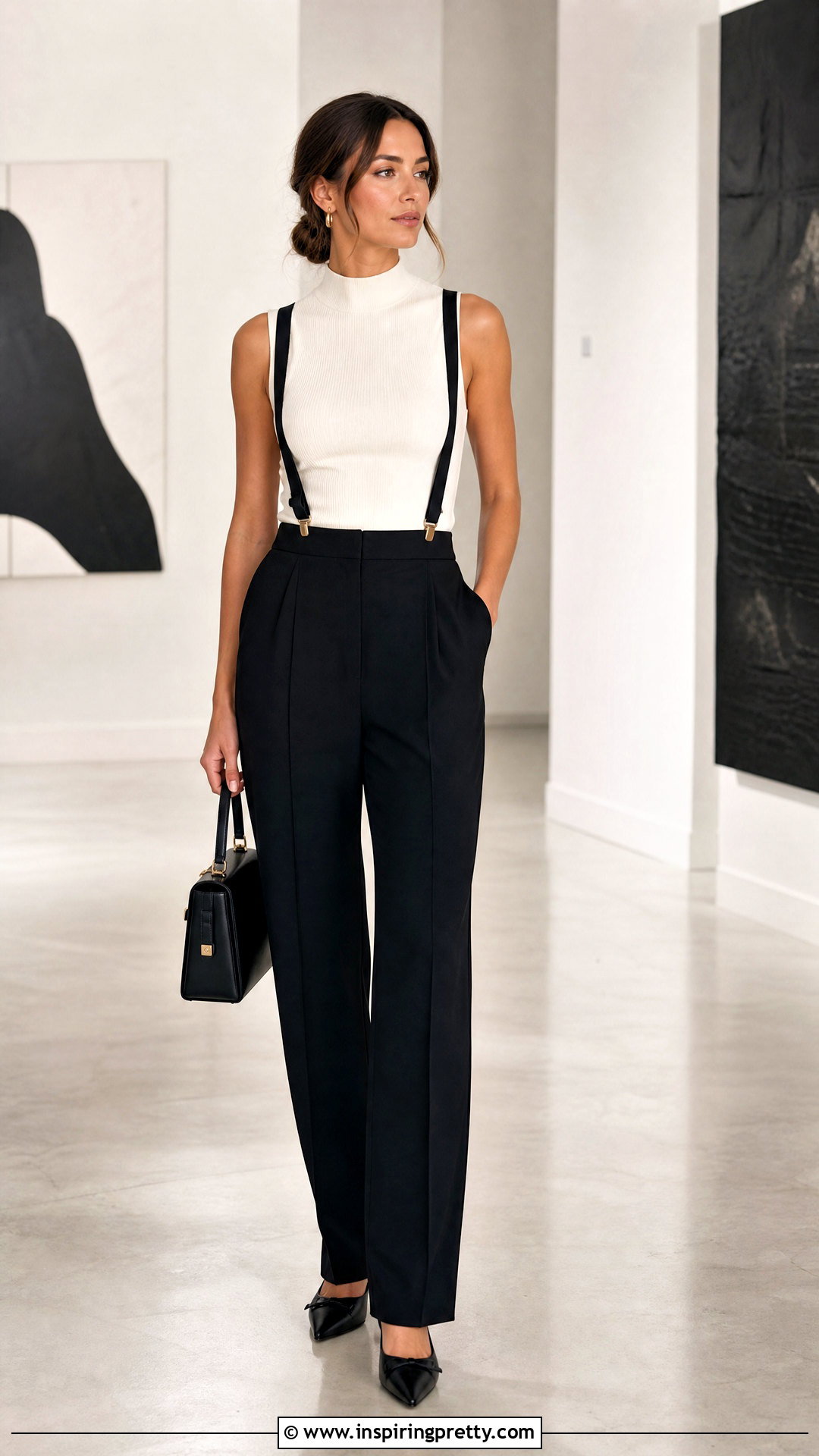 Suspenders With Mock Neck Tank Top And Trousers - 25 suspenders with tank tops