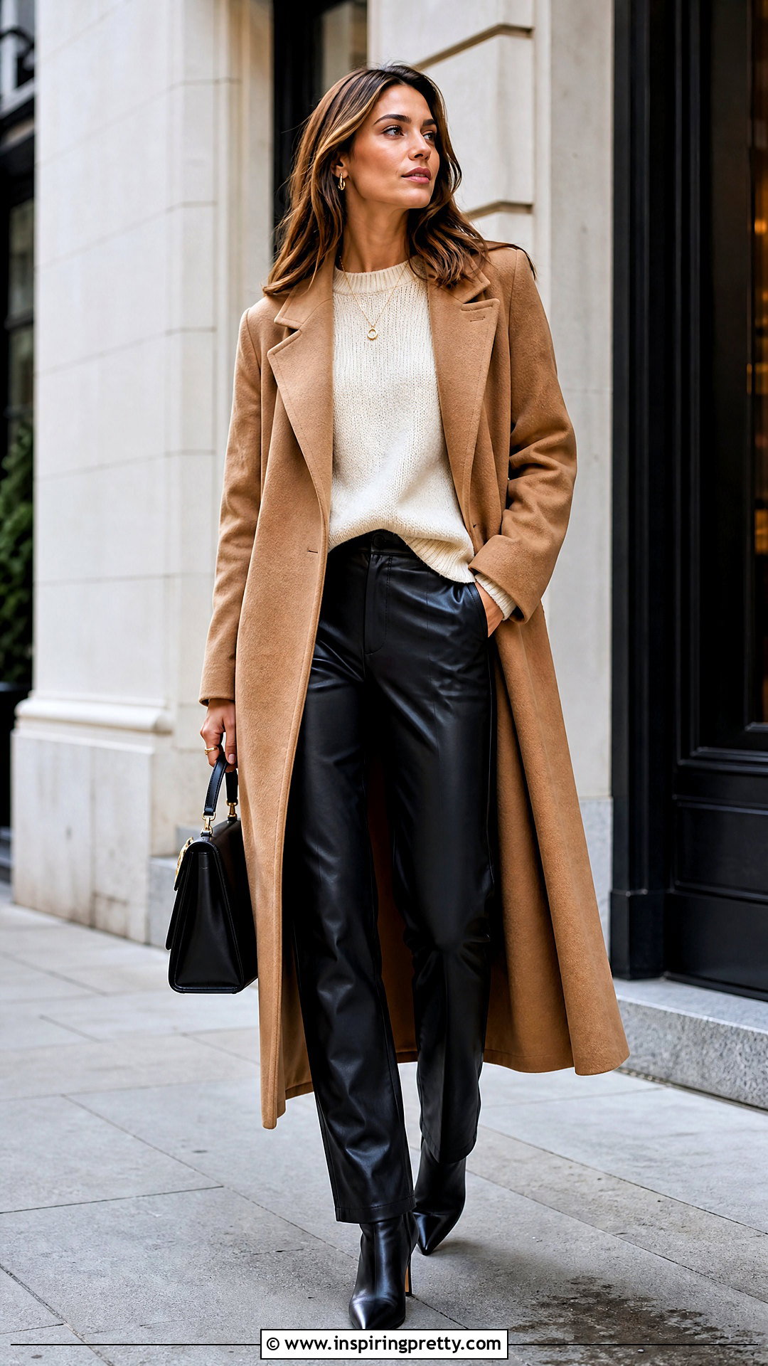 Sweater And Leather Pants Outfit - 50 gathered top outfit ideas