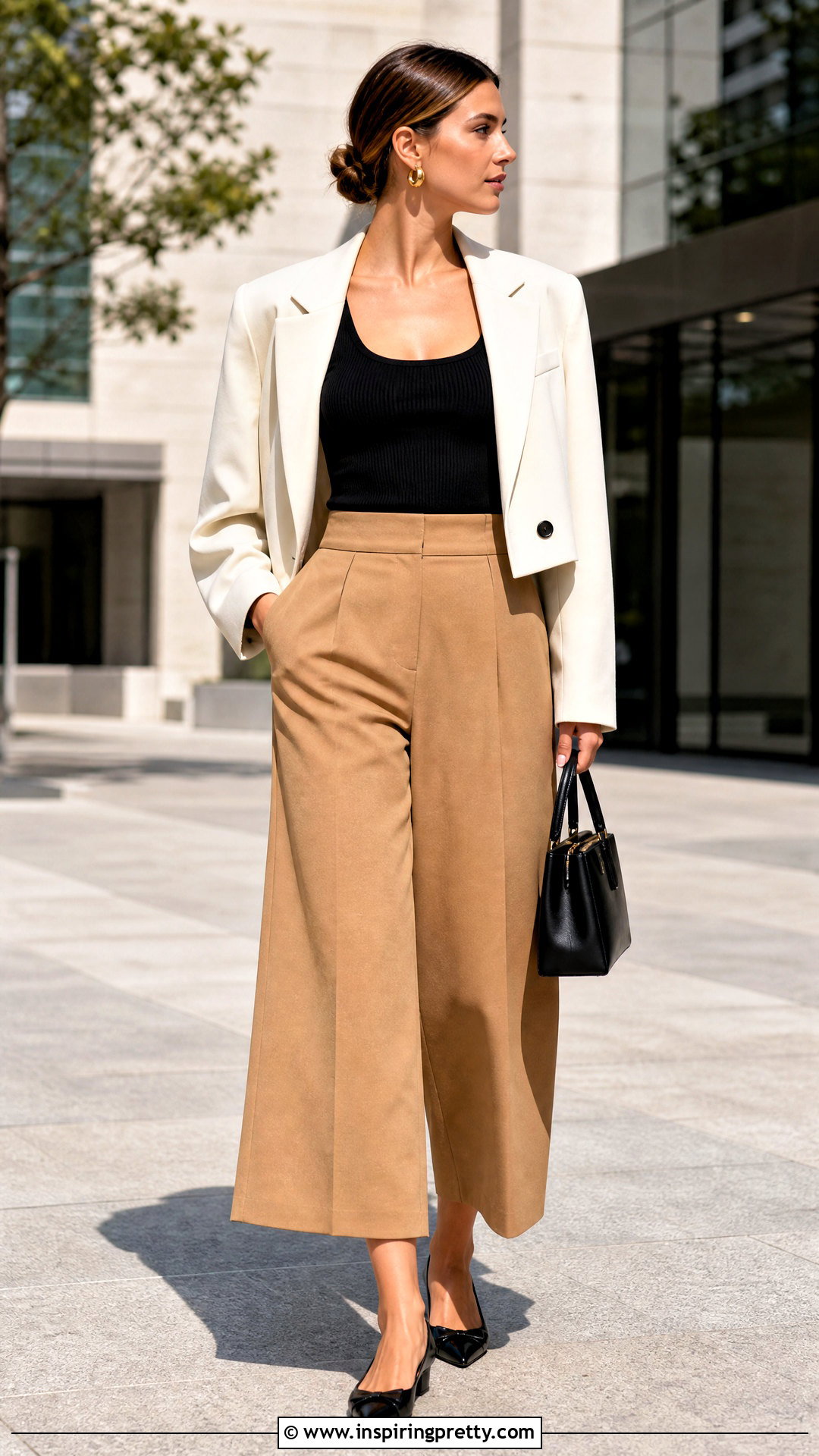 Sweater Tank Top With Culottes - 50 sweater tank top outfit ideas