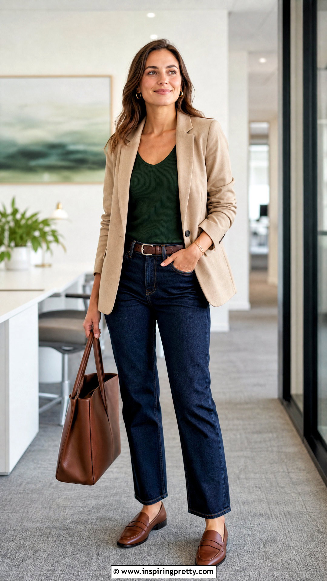 Sweater Tank Top With Dark Jeans And Loafers - 50 sweater tank top outfit ideas