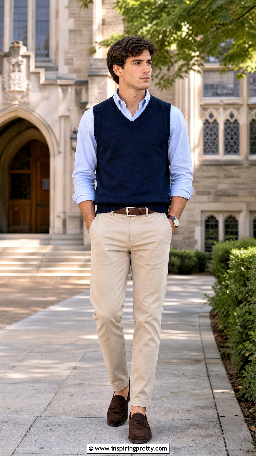 Sweater Tank Top With Oxford Shirt - 50 tank tops for men