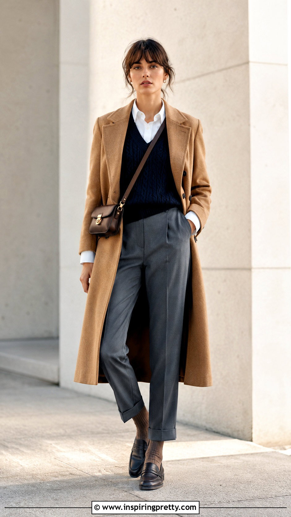 Sweater Vest Over Button Down Shirt - 50 cute winter tops outfit ideas