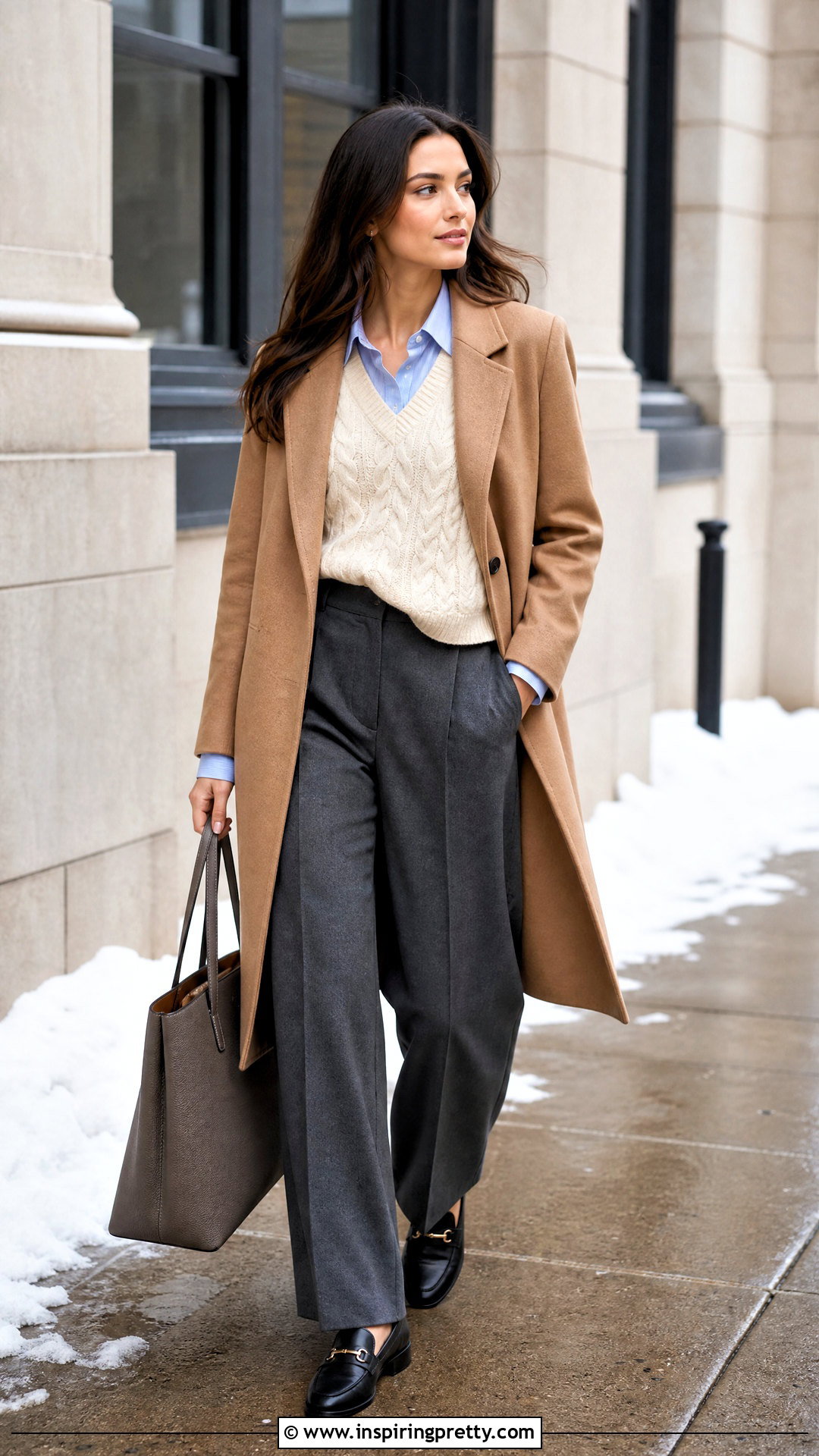 Sweater Vest With Button Down Shirt - 50 winter tops for women