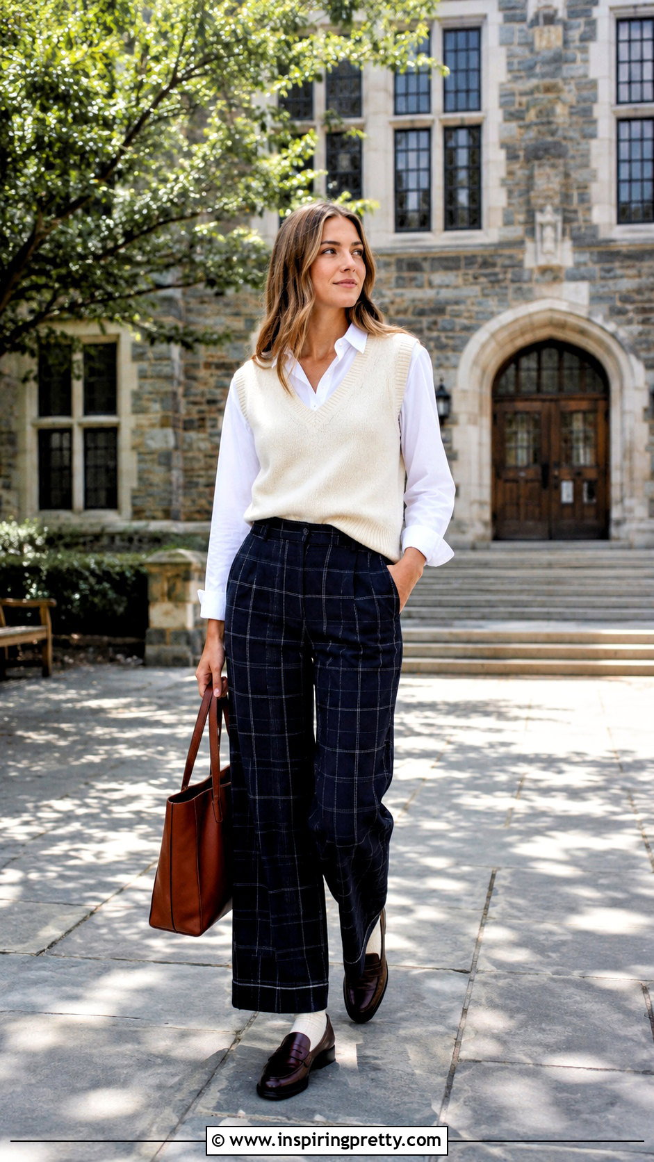 Sweater Vest With Plaid Pants - 25 tops to wear with plaid pants