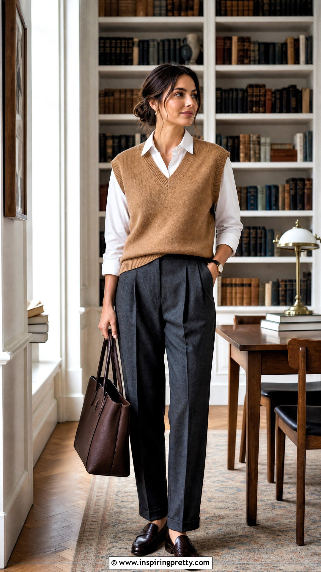 Sweater Vest With Shirt And Trousers - 50 tops for women