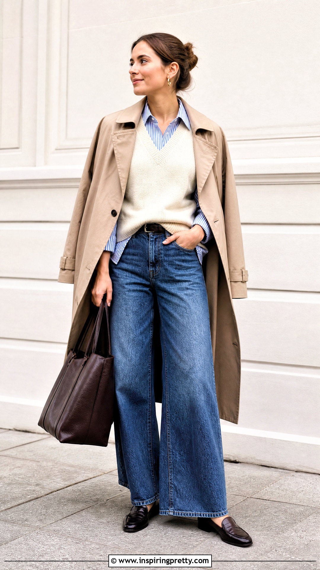 Sweater Vest With Wide Leg Jeans - 50 tops for wide leg jeans