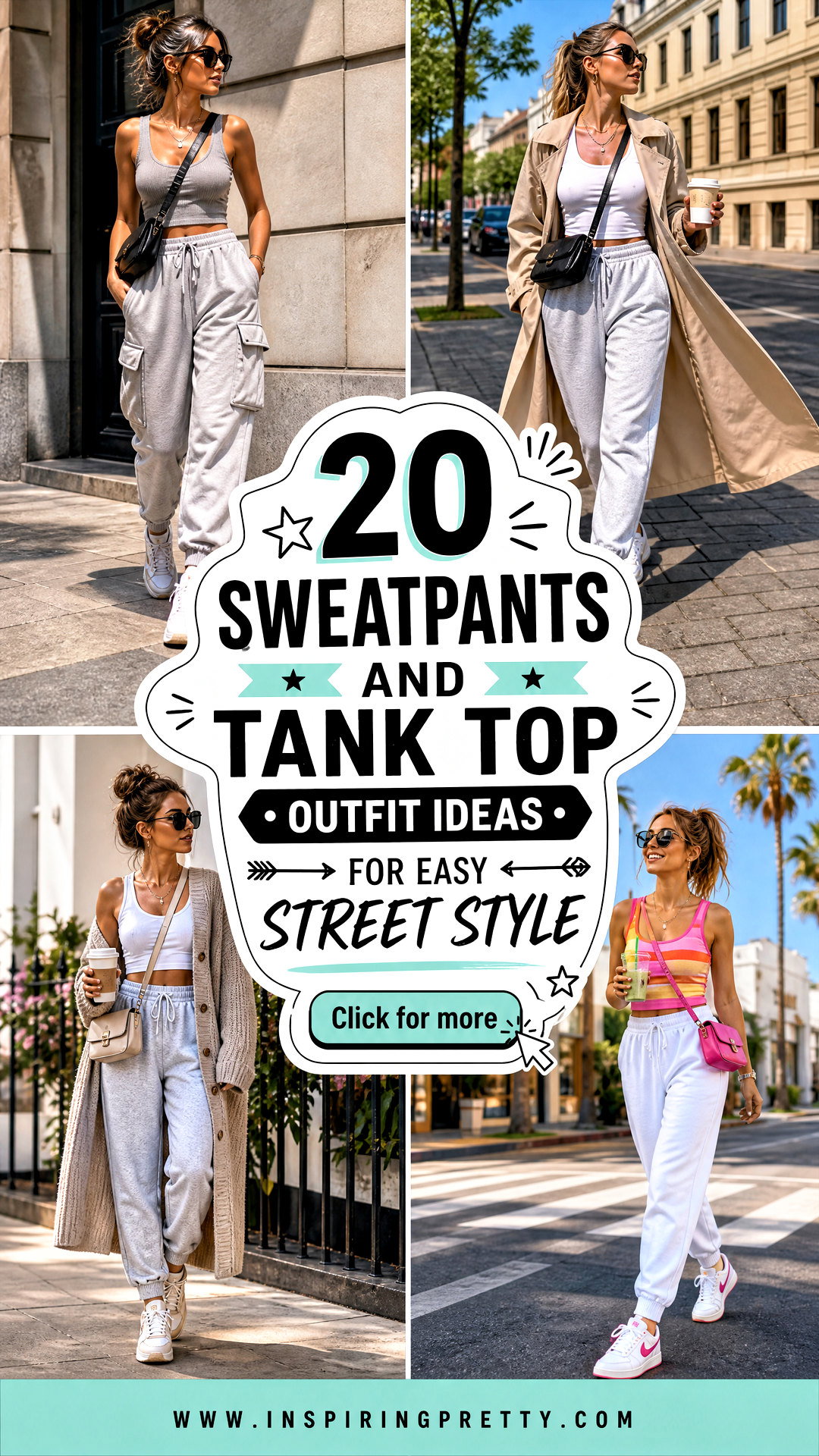 20 Sweatpants and Tank Top Outfit Ideas for Easy Street Style - 20 Sweatpants and Tank Top Outfit Ideas for Easy Street Style