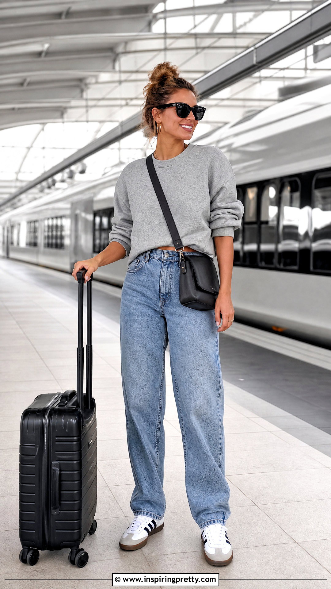 Sweatshirt And Loose Jeans Outfit - 50 aesthetic jeans top outfit ideas
