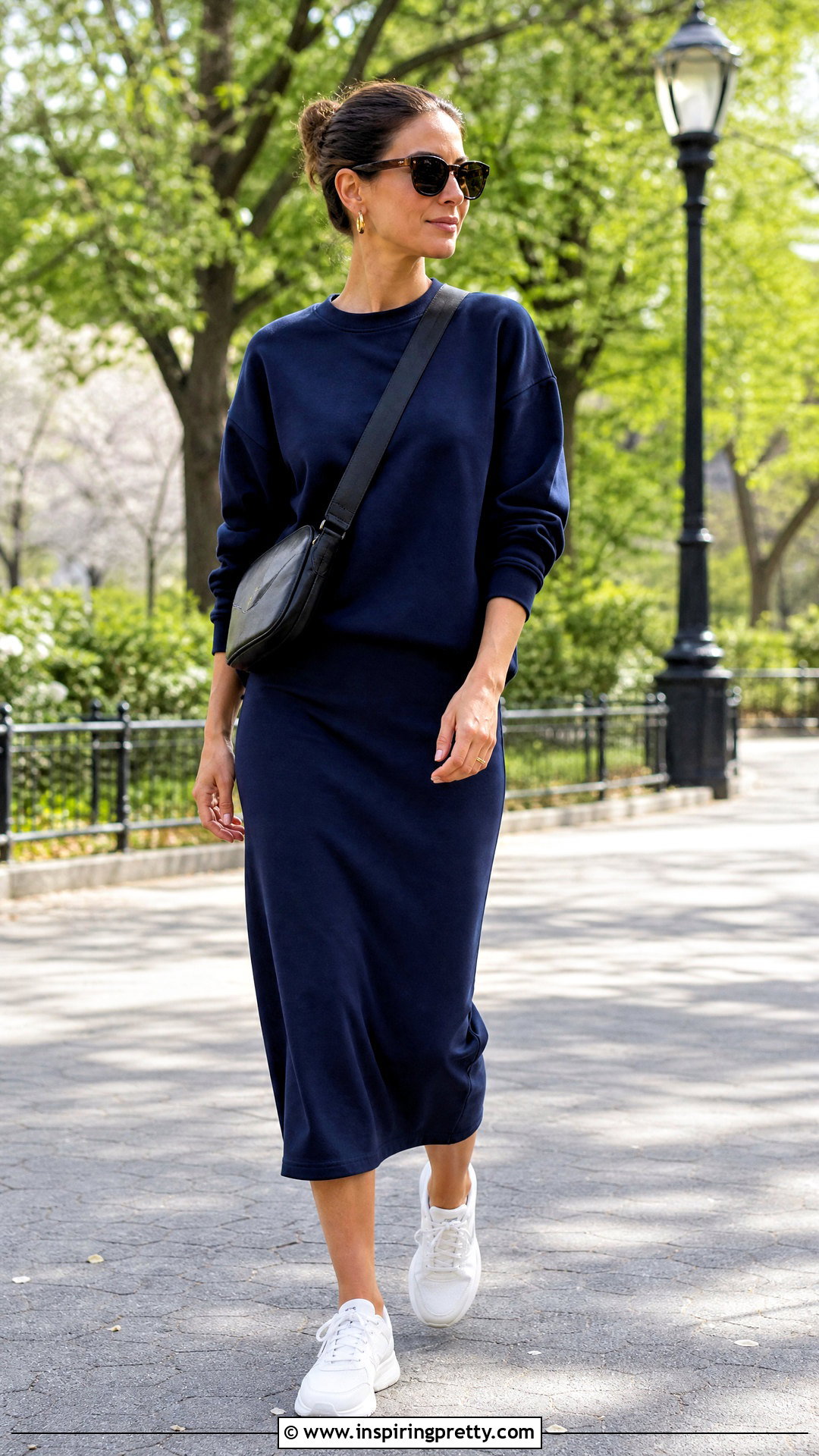 Sweatshirt And Midi Skirt Set - 50 matching skirt and top set outfit ideas