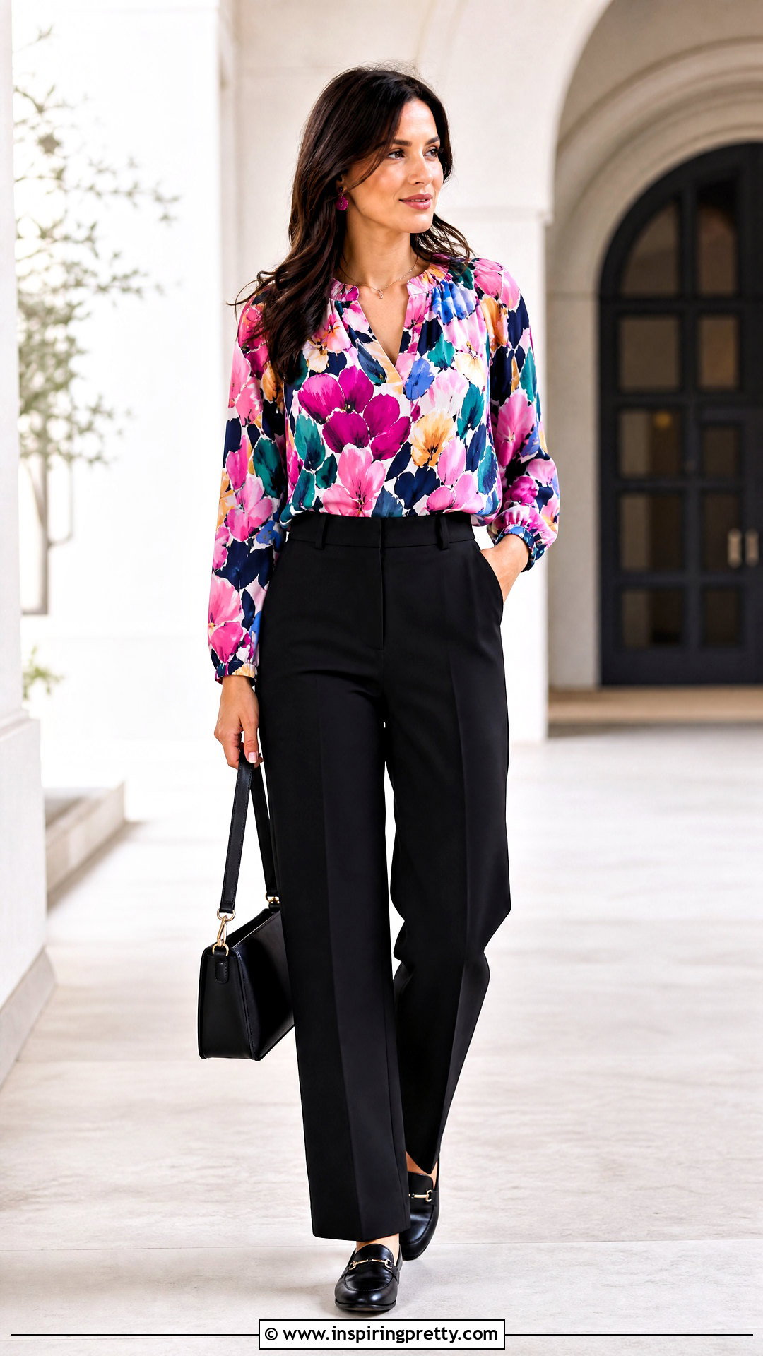 Sweet Pea Top With Monochrome Bottoms - 20 sweet pea tops outfit ideas