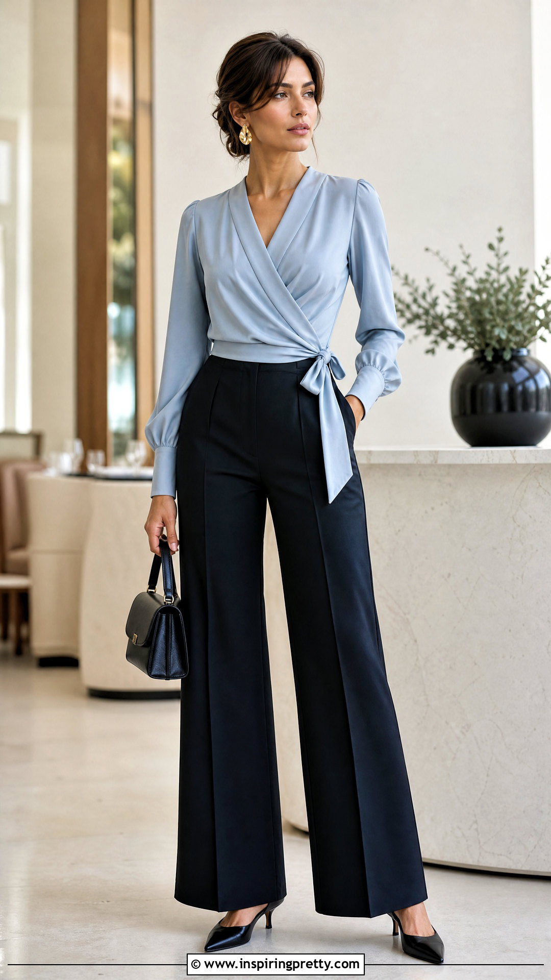 Sweet Pea Top With Wide Leg Pants - 20 sweet pea tops outfit ideas