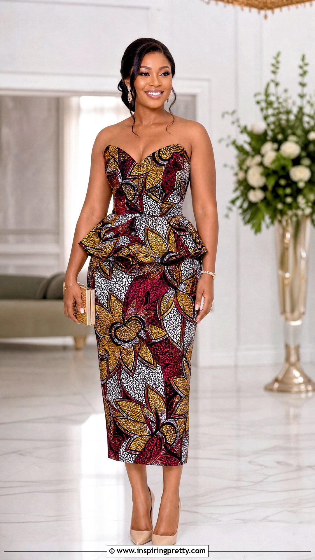 Sweetheart Ankara Peplum Top With Matching Skirt - 20 pepulam tops ankara ideas