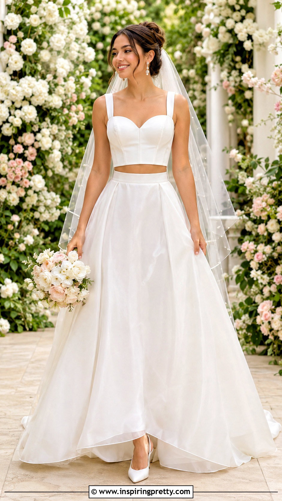 Sweetheart Crop Top Bridal Dress - 25 crop top bridal dress outfit ideas