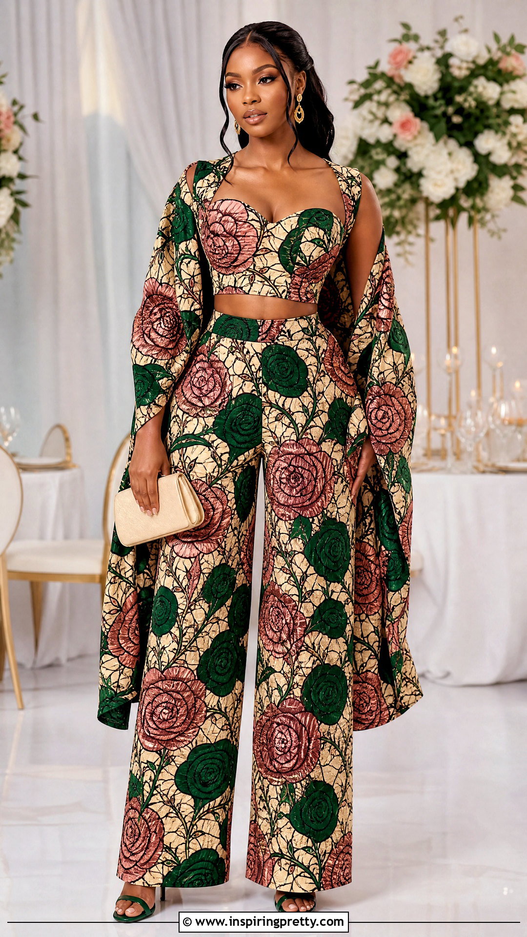 Sweetheart Neck Ankara Palazzo Trouser And Crop Top - 50 Ankara Palazzo Trouser And Crop Top outfit ideas