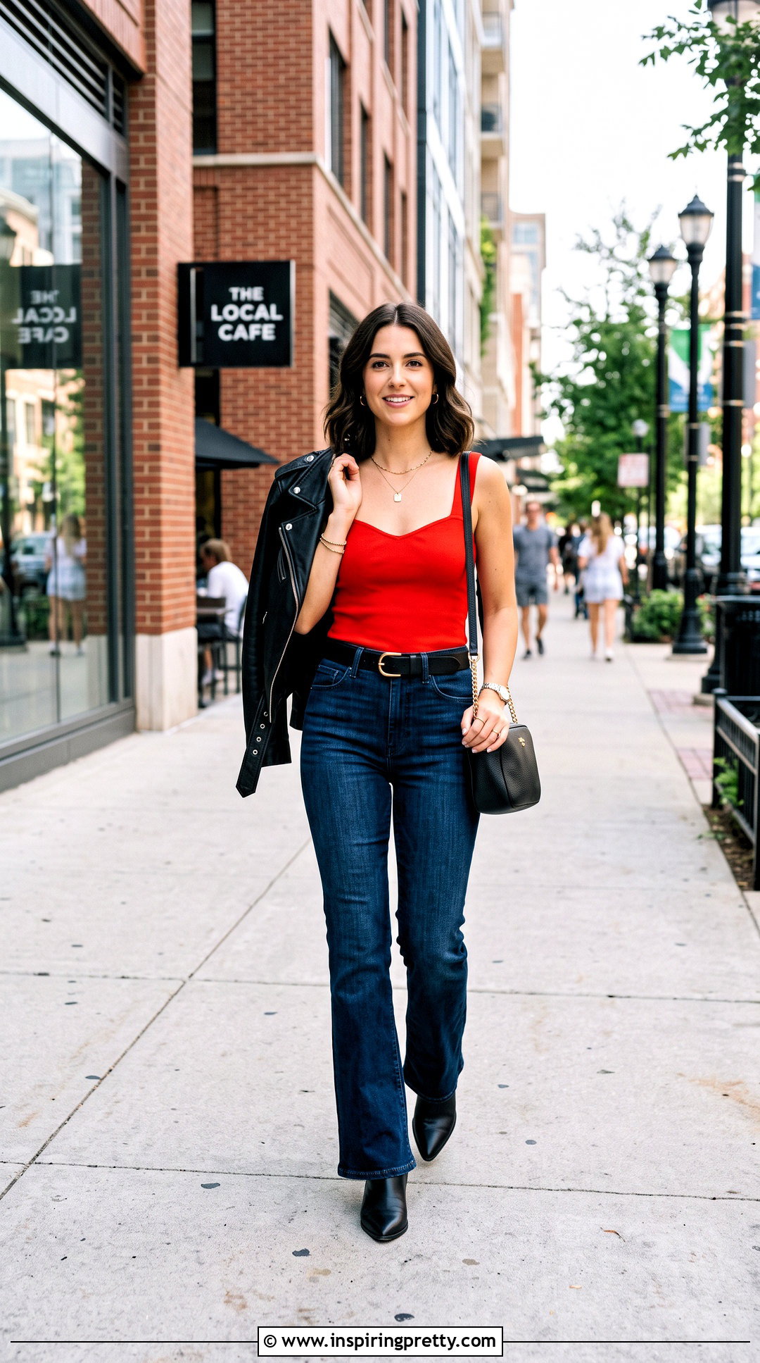 Sweetheart Neck Tank Top With Bootcut Jeans - 25 Sweetheart Neck Tank Top outfit ideas