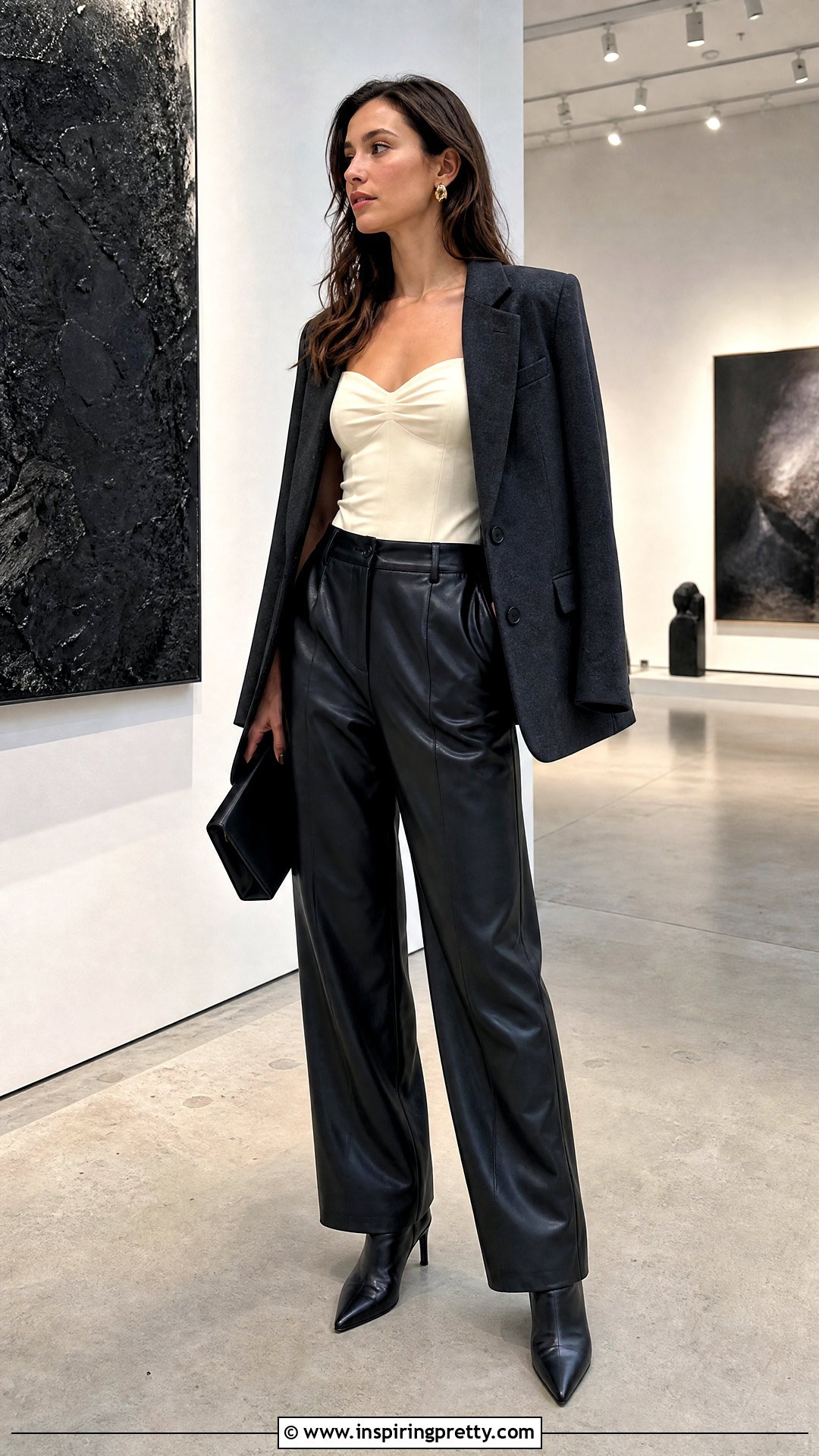 Sweetheart Neck Tank Top With Leather Pants - 25 Sweetheart Neck Tank Top outfit ideas