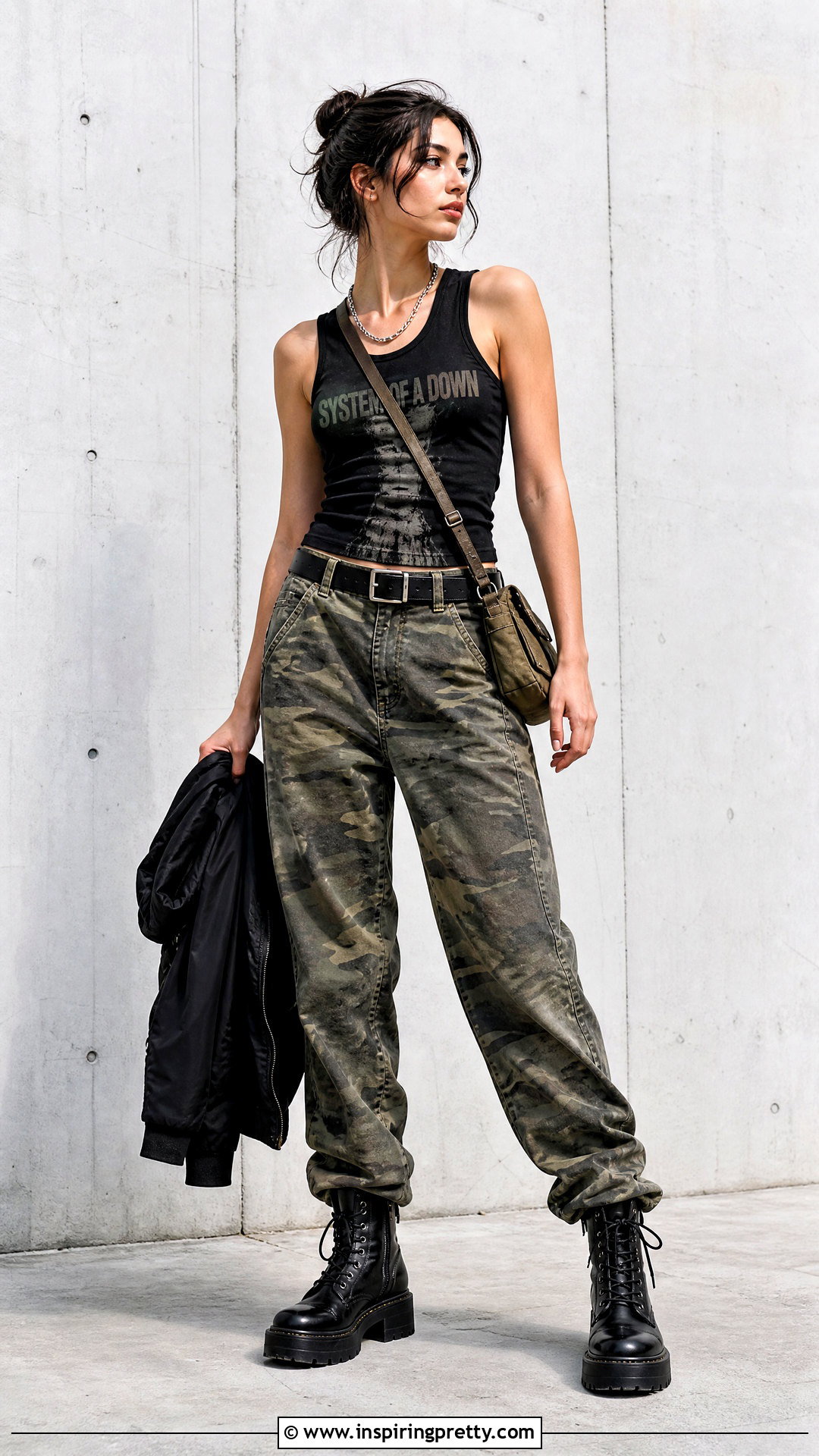 System Of A Down Tank Top With Camouflage Pants - 25 System Of A Down Tank Top outfit ideas