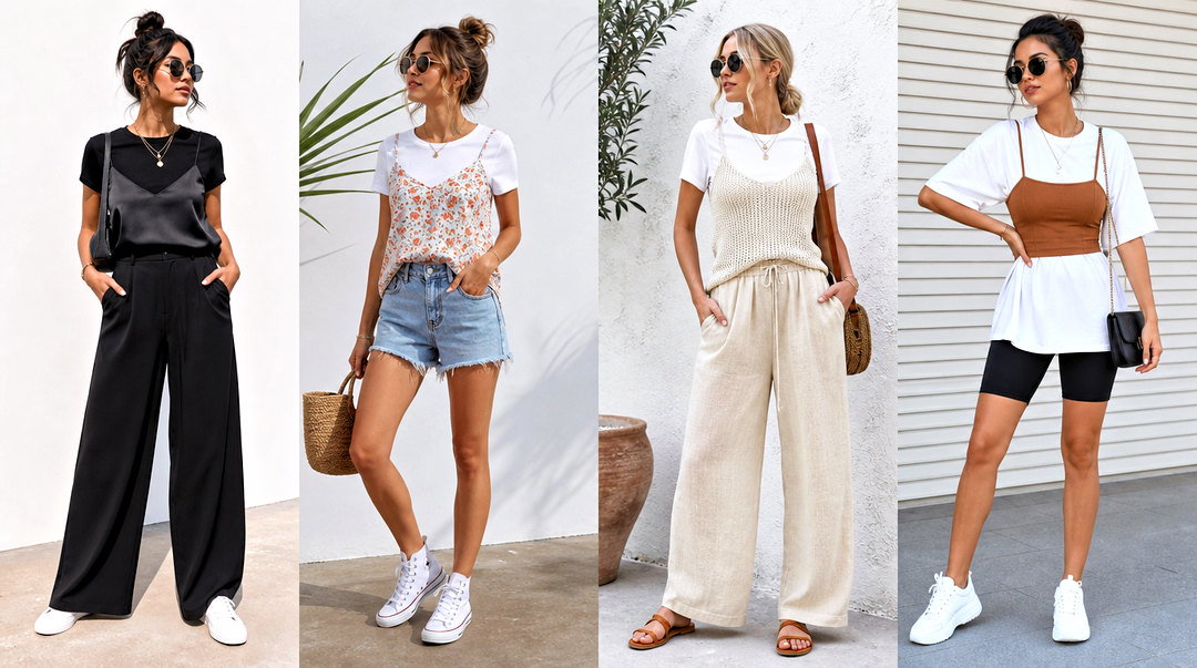 20 T Shirt Under Spaghetti Strap Top Outfit Ideas for Y2K Style
