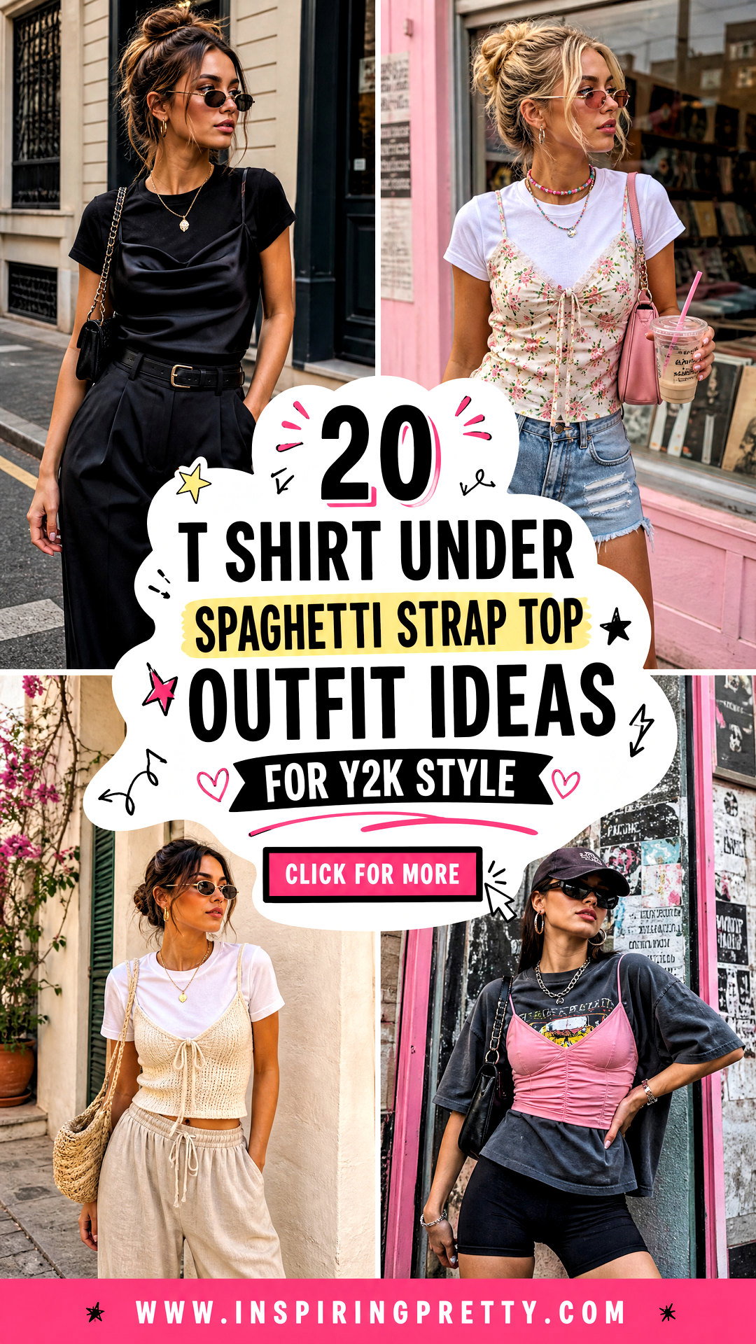 20 T Shirt Under Spaghetti Strap Top Outfit Ideas for Y2K Style - 20 T Shirt Under Spaghetti Strap Top Outfit Ideas for Y2K Style