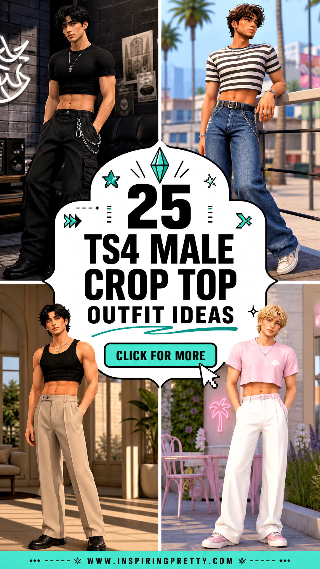 25 TS4 Male Crop Top Outfit Ideas for Standout Sim Style - 25 TS4 Male Crop Top Outfit Ideas for Standout Sim Style