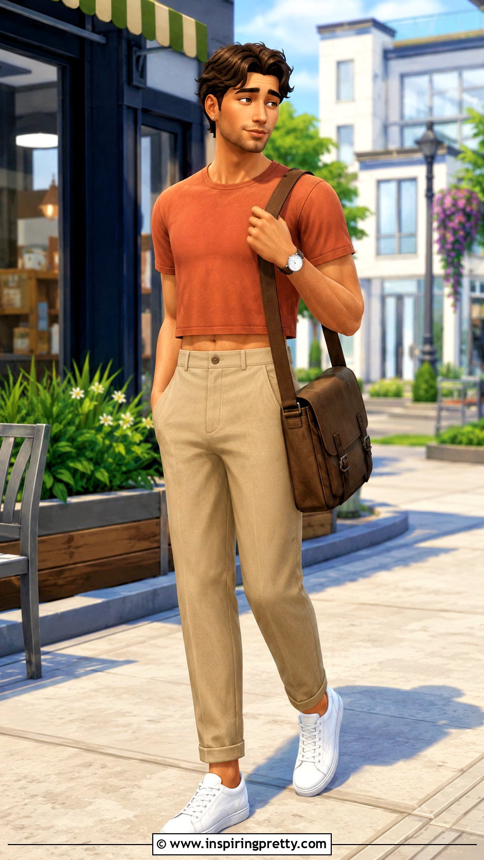 TS Male Maxis Match Crop Top With Chinos - 25 ts4 male crop top outfit ideas